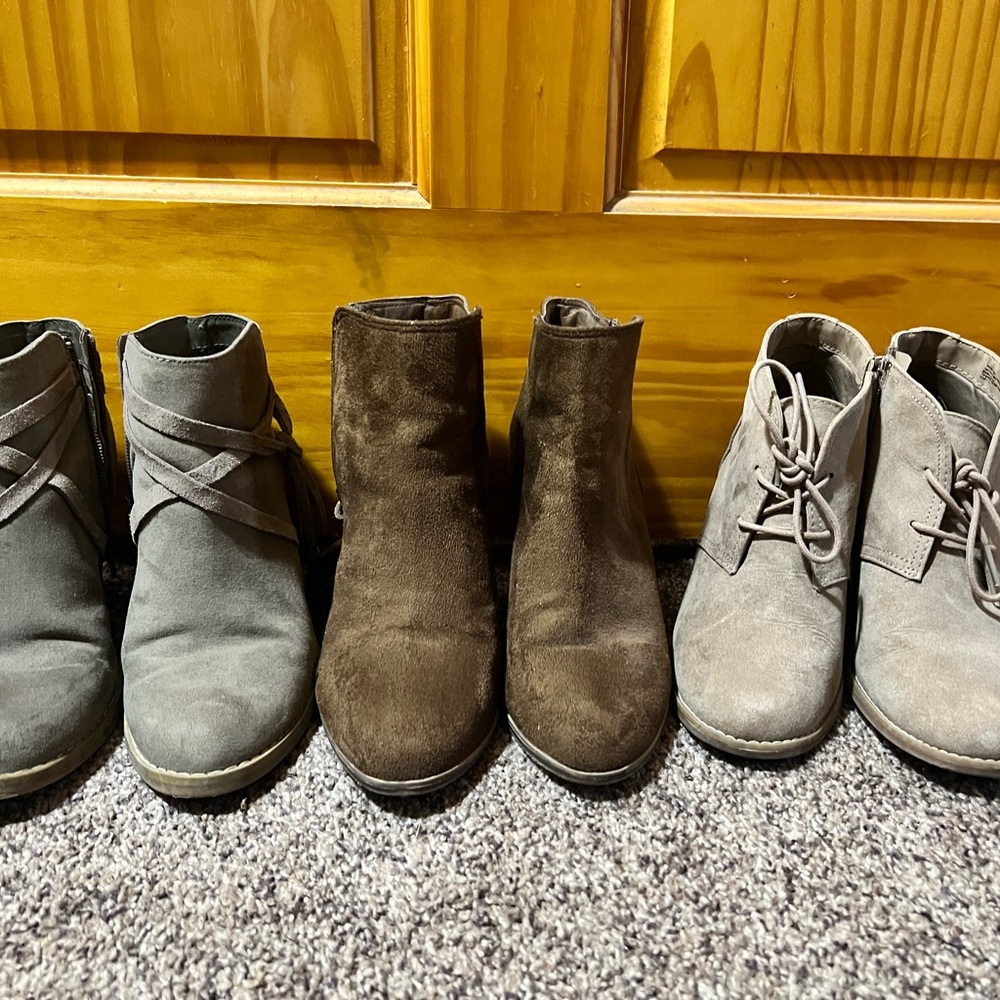 Woman’s size 7 fall booties all from Express